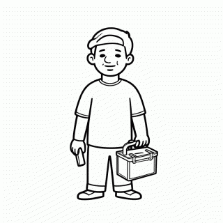 Pai Com Ferramentas para colorir