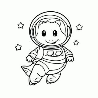 Dino Astronauta para colorir