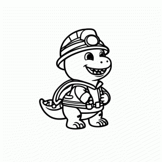 Dino Bombeiro para colorir