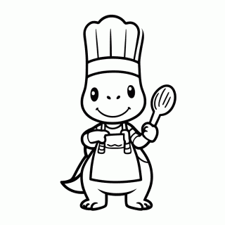 Dino Chef para colorir