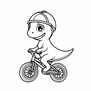 Dino Ciclista para colorir