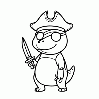 Dino Pirata para colorir