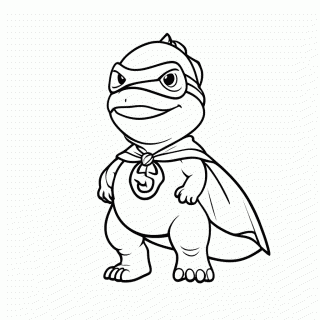 Dino Super-Herói para colorir