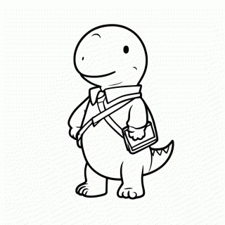 Dino Carteiro para colorir