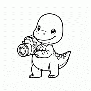 Dino Fotógrafo para colorir