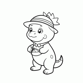 Dino Jardineiro para colorir
