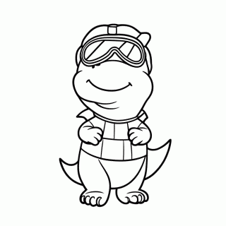 Dino Piloto para colorir