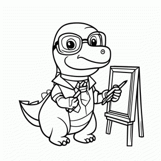 Dino Professor para colorir