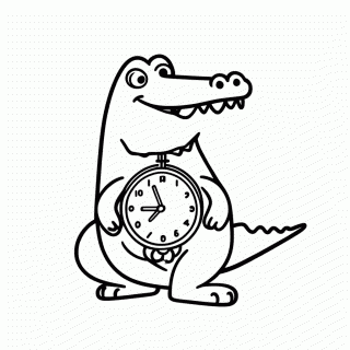 Crocodilo do Relógio para colorir