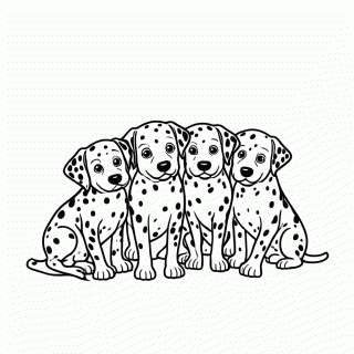 Filhotes Dálmatas para colorir