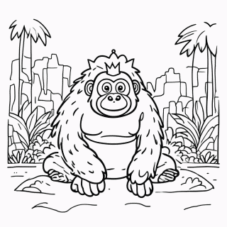 Macaco Rei da Selva — Clássicos da Disney para Colorir