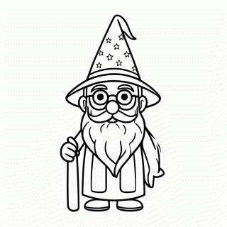 Mago Velho e Sábio para colorir