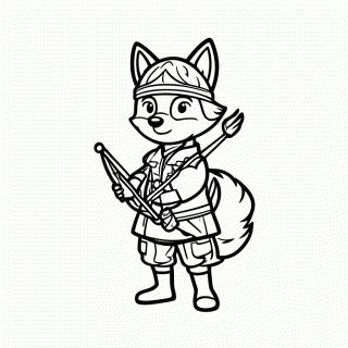 Raposa Arqueira para colorir