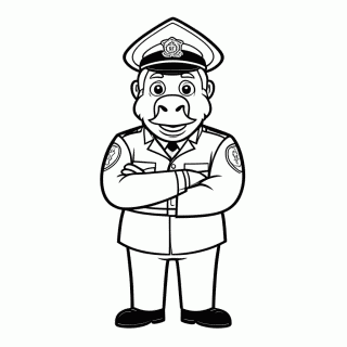 Búfalo Chefe de Polícia — Filmes Novos da Disney para Colorir