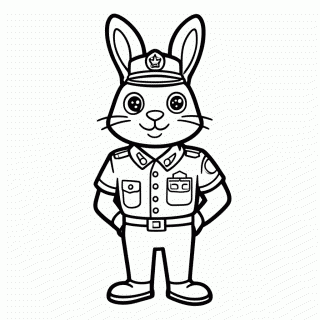 Coelha Policial para colorir