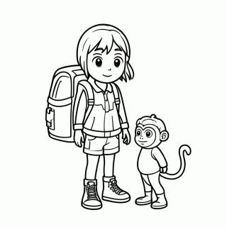 Botas Macaco Amigo para colorir