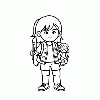 Dora Classica Mochila — Dora Aventureira para Colorir