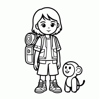 Dora Com Binoculo para colorir