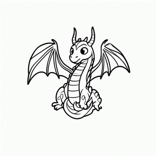 Dragao Alado Medieval para colorir