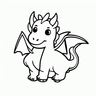 Dragao Bebe Fofo para colorir