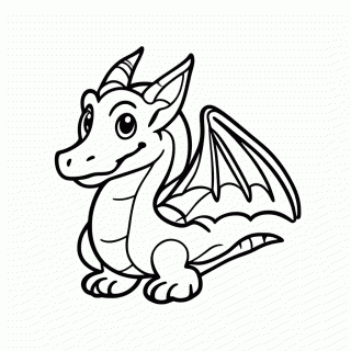 Dragao Com Tesouro — Dragoes Misticos para Colorir