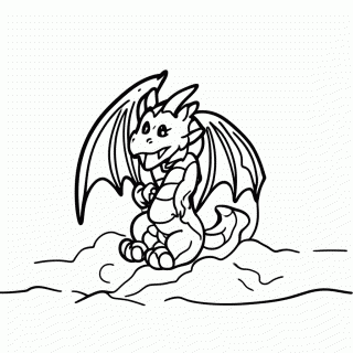 Dragao Na Montanha para colorir