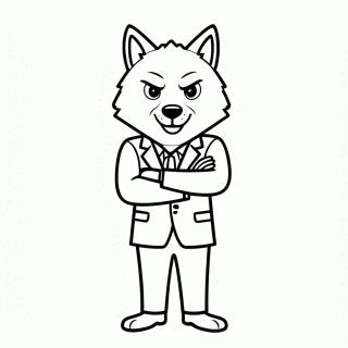 Lobo Líder de Terno — DreamWorks para Colorir