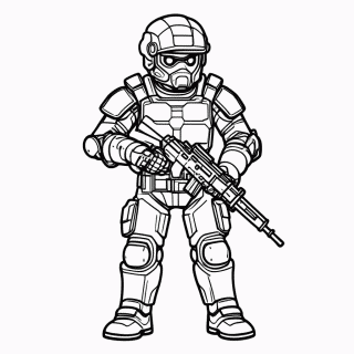 Soldado Blindado para colorir