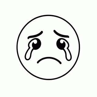 Triste Chorando para colorir