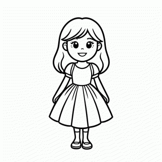 Mirabel Vestido Flores para colorir
