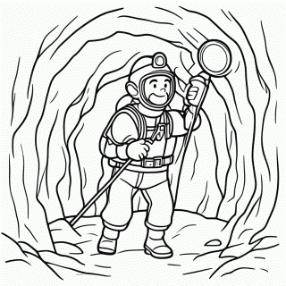 Espeleologia Caverna para colorir