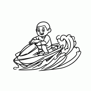 Jet Ski Na Onda para colorir
