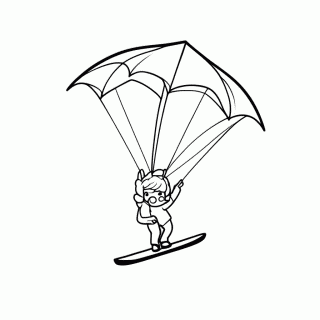 Kitesurf para colorir