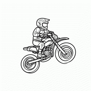 Motocross Saltando para colorir