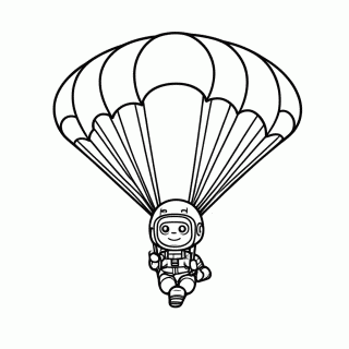 Parapente No Ar para colorir