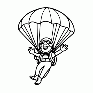 Paraquedista Saltando para colorir