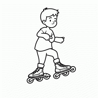 Patinador De Rolas para colorir