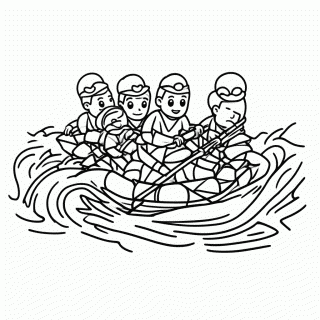 Rafting No Rio para colorir
