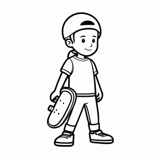 Skatista Com Skate Debaixo Do Braco para colorir