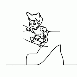 Skatista No Half Pipe — Esportes Radicais para Colorir
