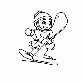Snowboardista Saltando para colorir