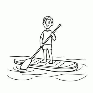 Stand Up Paddle para colorir