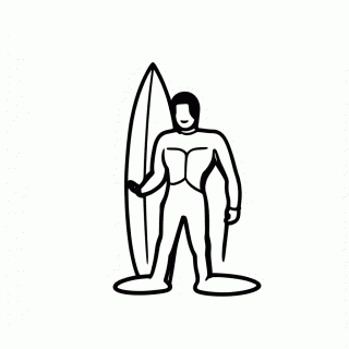 Surfista Com Roupa para colorir