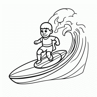 Surfista Na Onda para colorir
