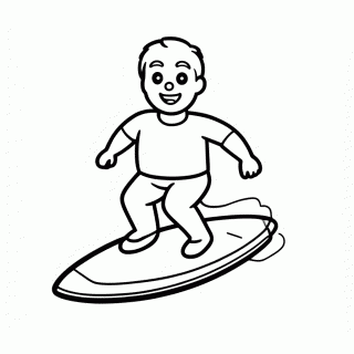 Surfista Na Prancha para colorir