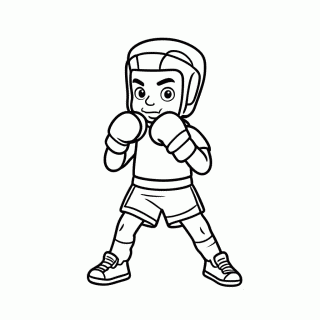 Boxe para colorir