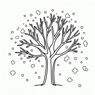 Inverno Neve Caindo para colorir