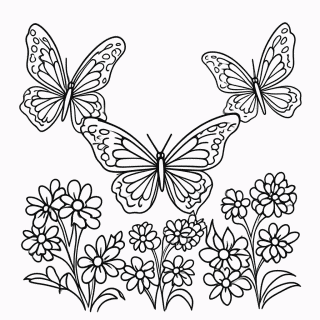 Primavera Borboletas para colorir