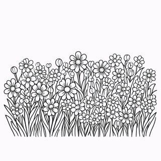 Primavera Jardim Florido para colorir