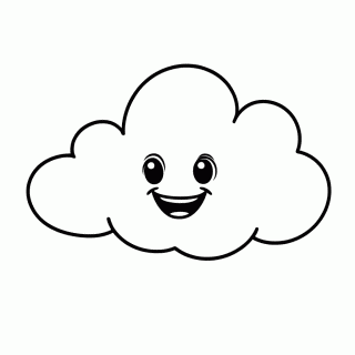 Nuvem Fofa para colorir